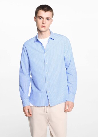 MANGO TEEN Regular fit Button Up Shirt in Blue: front