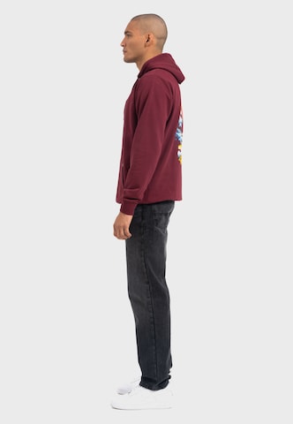 Oldskull Hoodie 'Retro Pixel Wave Logo Graphic' in Rot