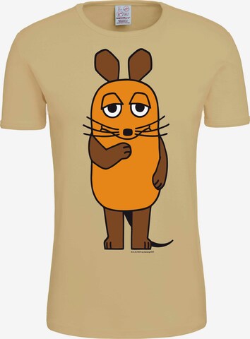 LOGOSHIRT T-Shirt 'Die Sendung mit der Maus' in Beige: predná strana