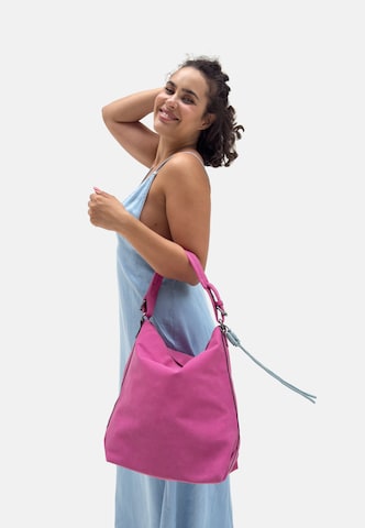 Fritzi aus Preußen Shoulder bag 'Bitzi01 Suede' in Pink: front