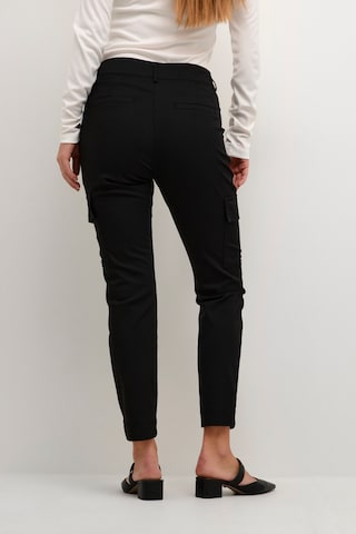 Coupe slim Pantalon cargo 'Lea' Kaffe en noir