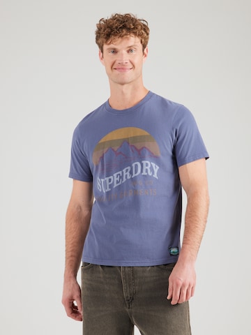 T-Shirt 'Outdoors Mountain' Superdry & Co en bleu : devant