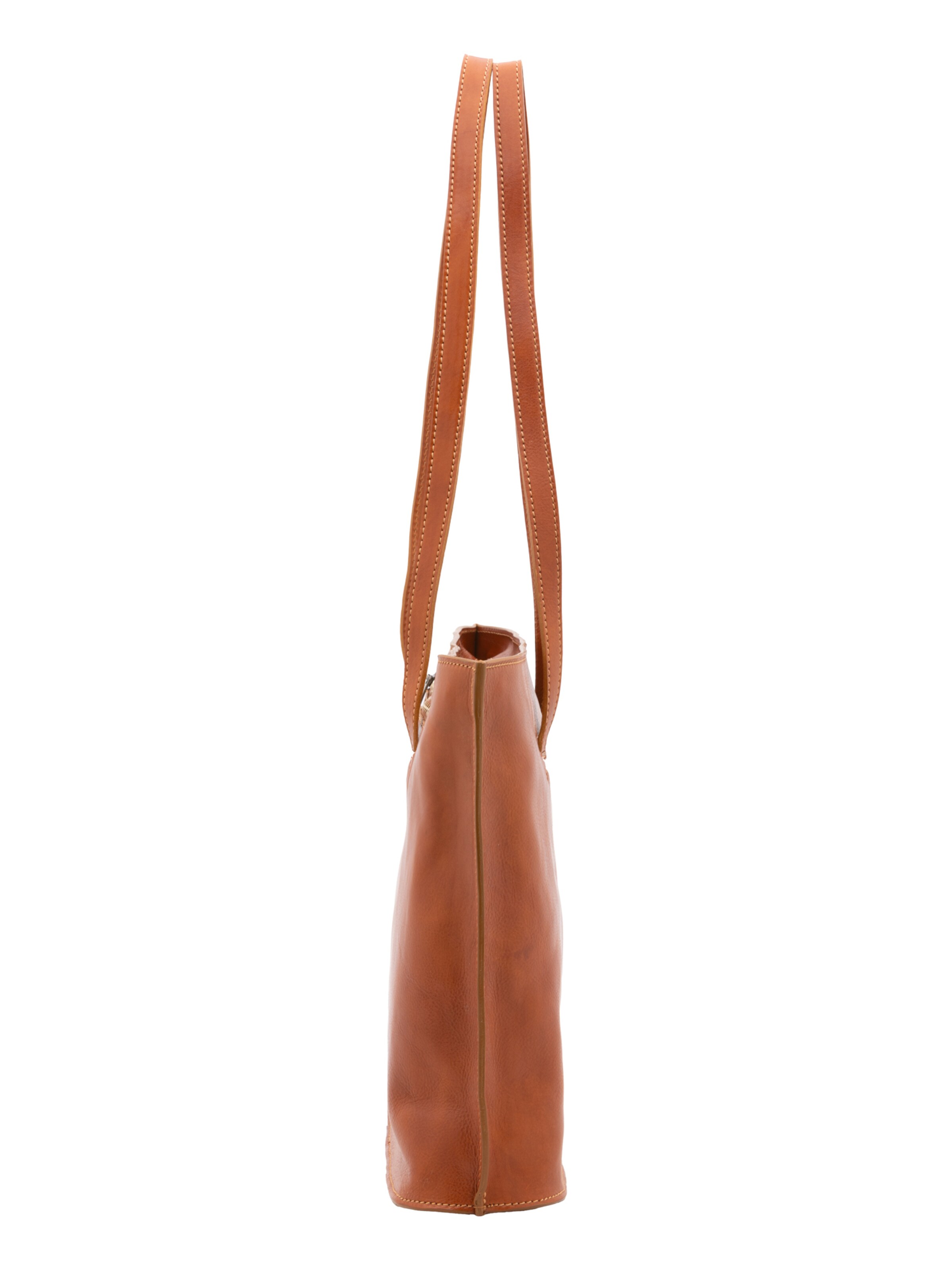 Borsa a spalla 'Borsa a Spalla Donna Pelle Vera Vacchetta - Chiusura Zip Made in Italy' di I Fratelli in beige