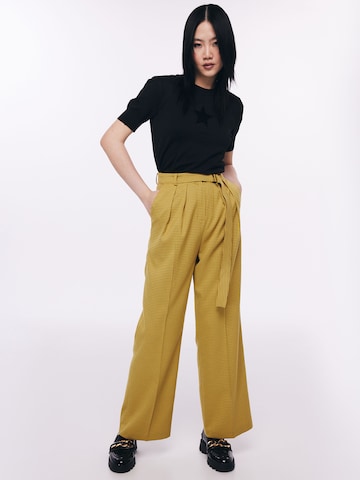 Twist Wide leg Pantalon in Geel