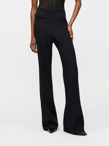 Elisabetta Franchi Wide leg Pantalon in Zwart: voorkant