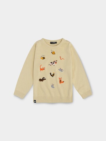 Bavarian Caps Sweater 'Tierfest' in Beige: front