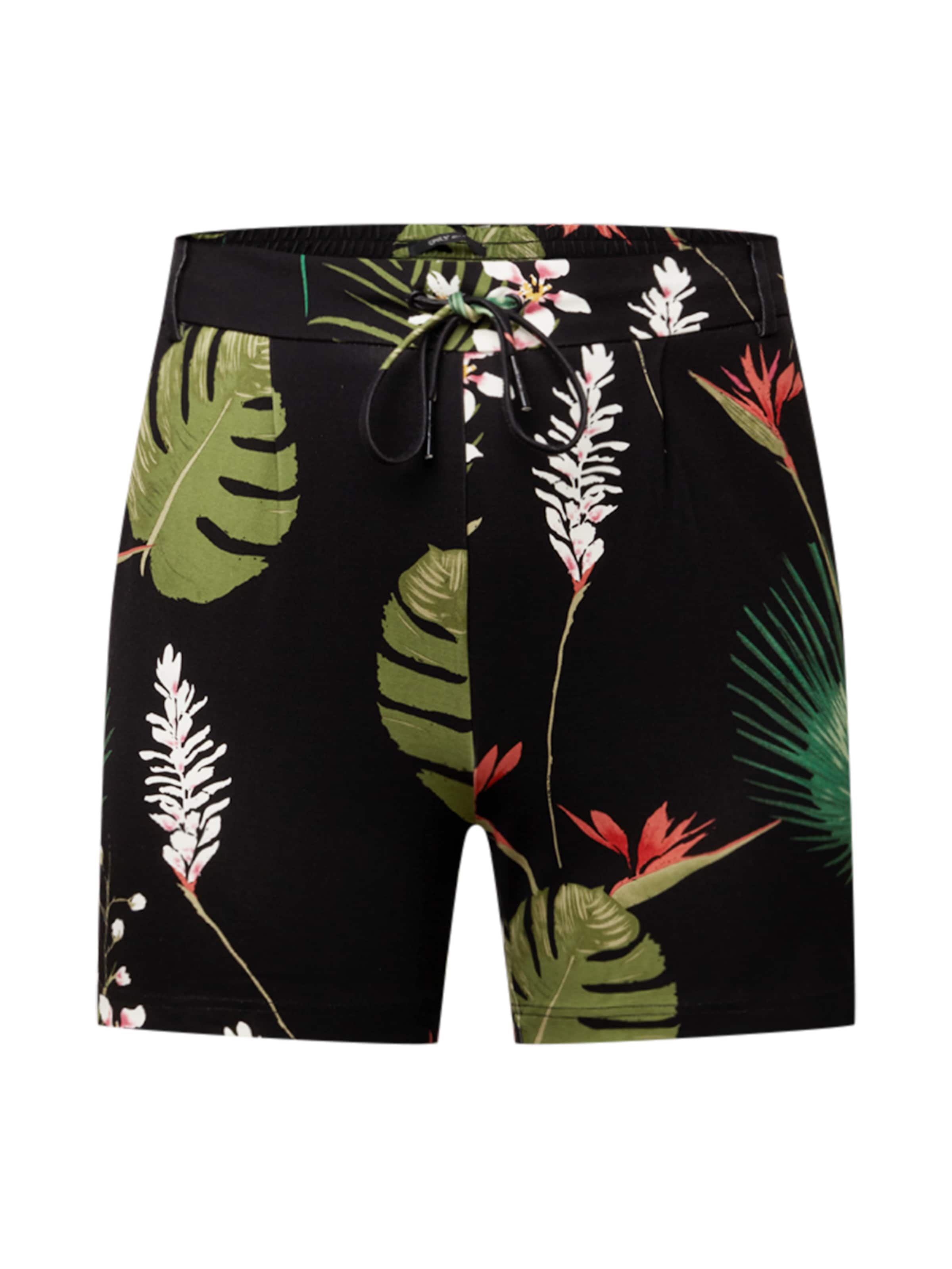 ONLY Curve Regular Pants &#x27;POPTRASH&#x27; in Black: front