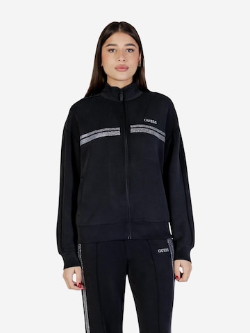 Felpa 'BERTHE HIGH NECK FULL-ZIP SWEA V6RQ01 KCAY2' di GUESS in nero: frontale