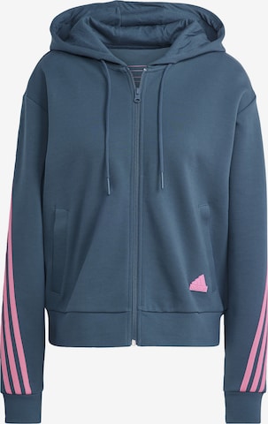 ADIDAS SPORTSWEAR Athletic Zip-Up Hoodie 'Future Icons' in Blue: front