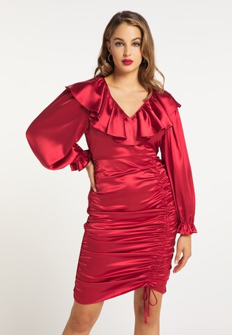 Robe de cocktail faina en rouge : devant