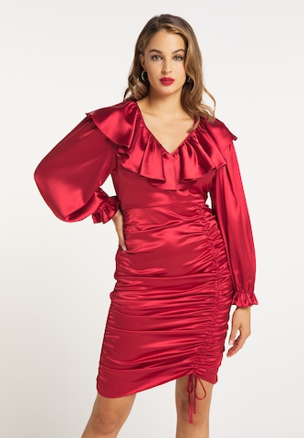 fainaKoktel haljina - crvena boja: prednji dio