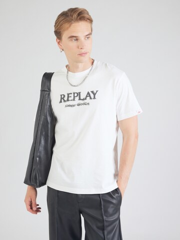 REPLAY Футболка в Белый: спереди