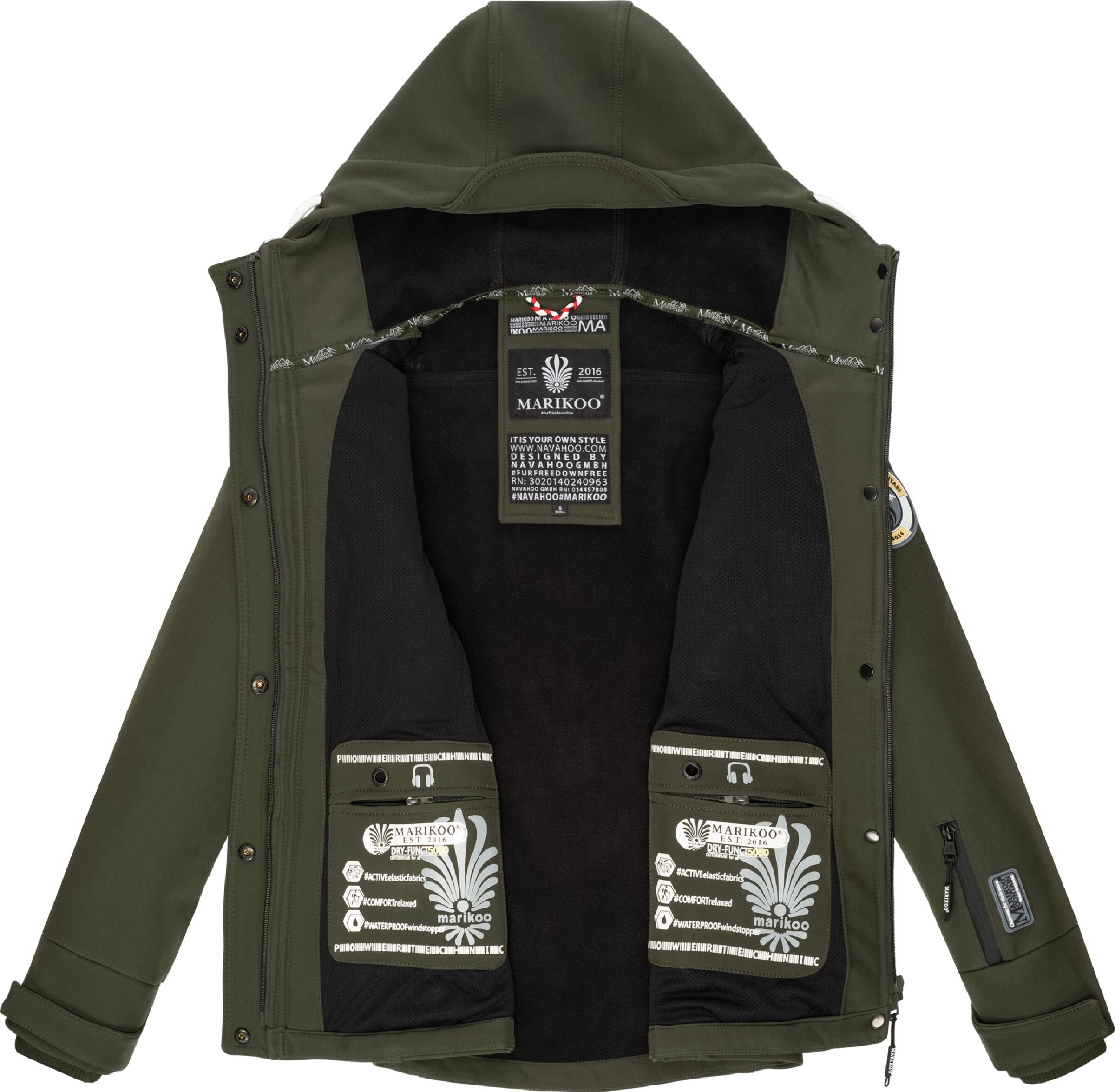 MARIKOO Функциональная куртка 'Kleinezicke' в Зеленый