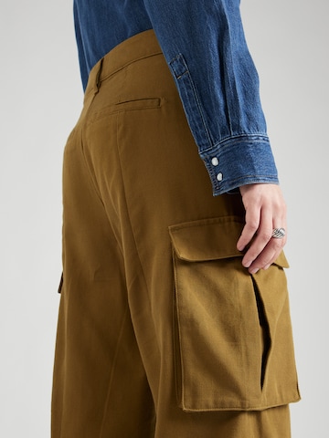 Wide Leg Pantalon cargo QS en marron