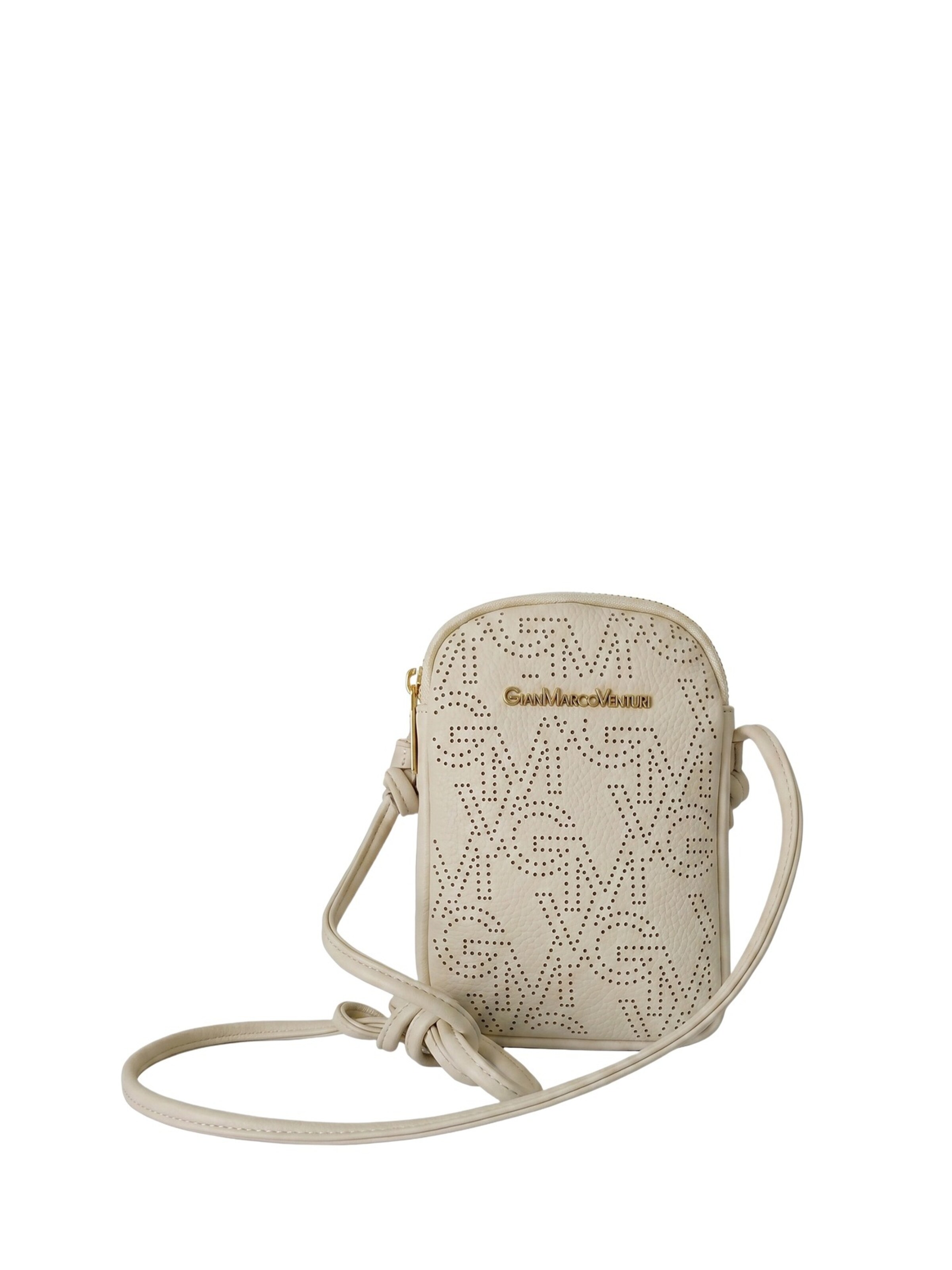 Borsa a tracolla di GianMarco Venturi in beige: frontale