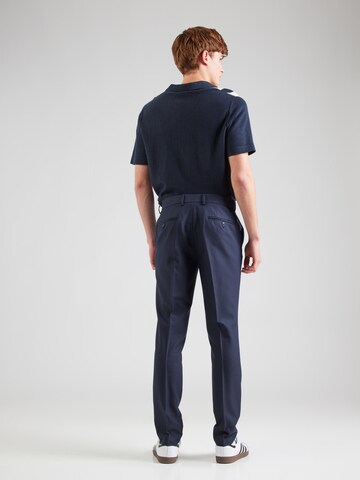 TOPMAN - Regular Calças com vincos em azul