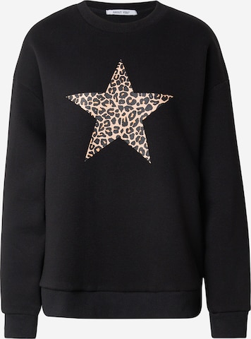 ABOUT YOU Collegepaita 'Elena' värissä musta: etupuoli