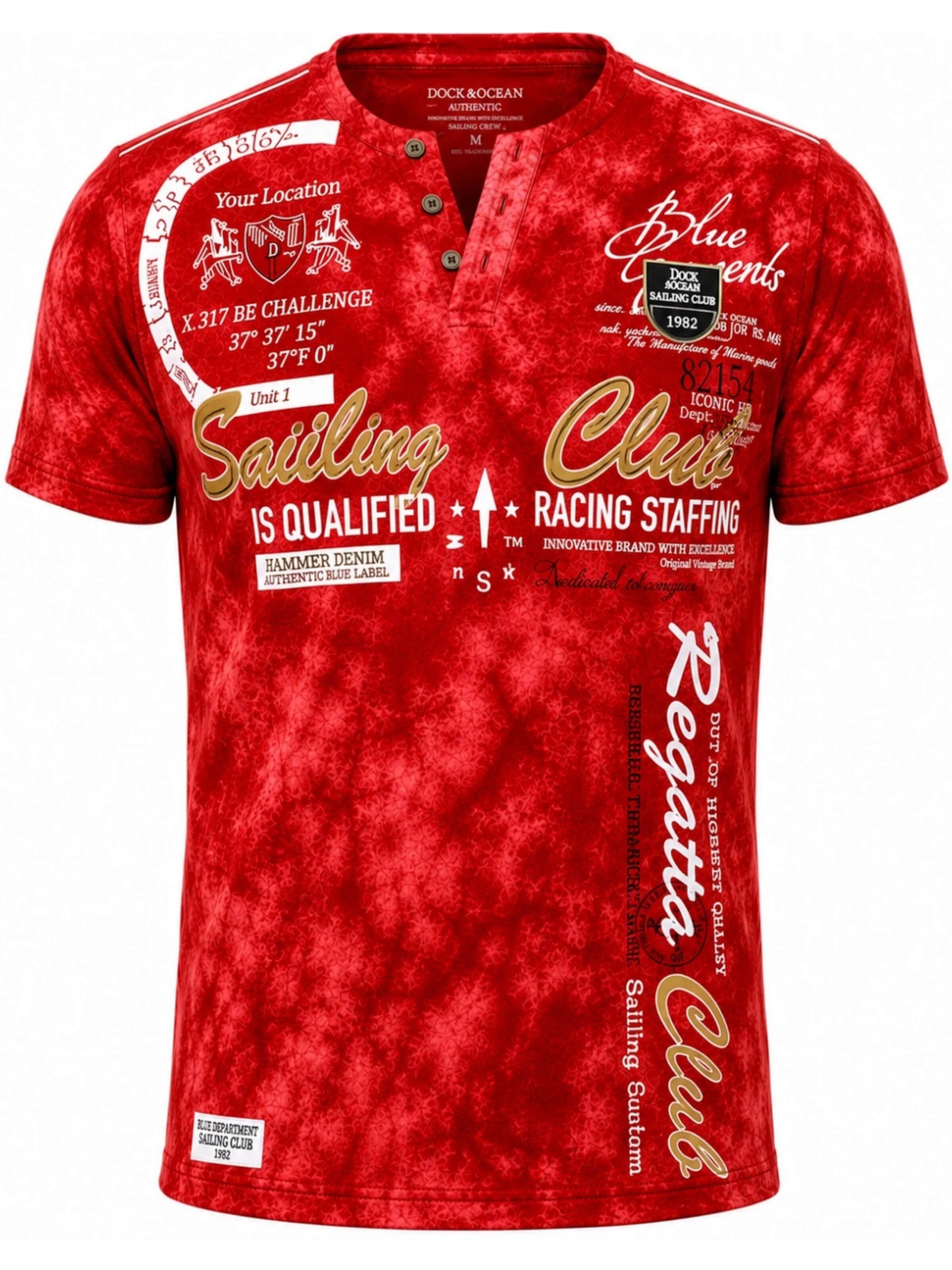 L.Gonline Shirt 'Sailing Batik'‌‌‌‌ in Rot: Vorderseite