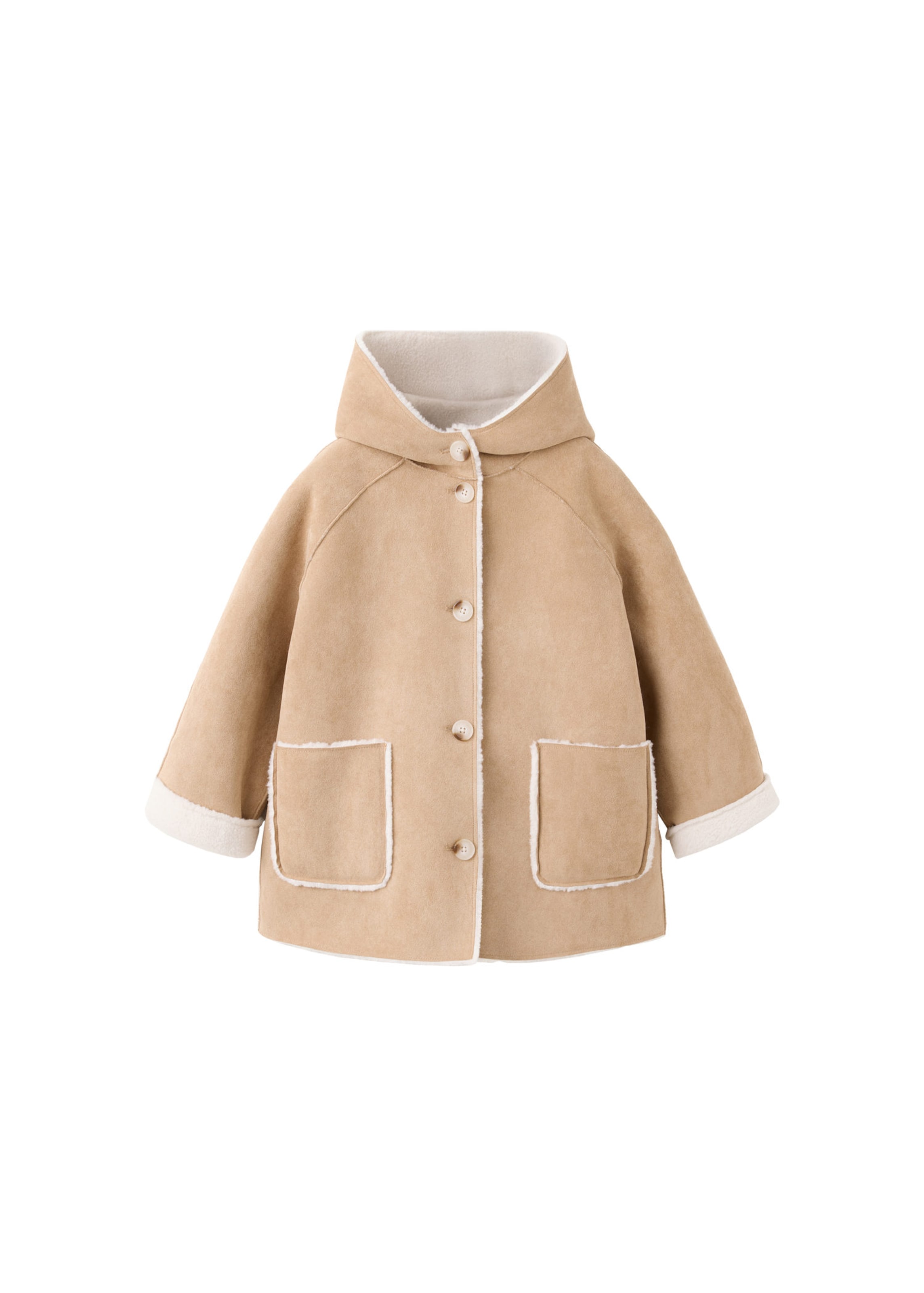 MANGO KIDS Pitkä takki 'MARIONA' värissä beige: etupuoli