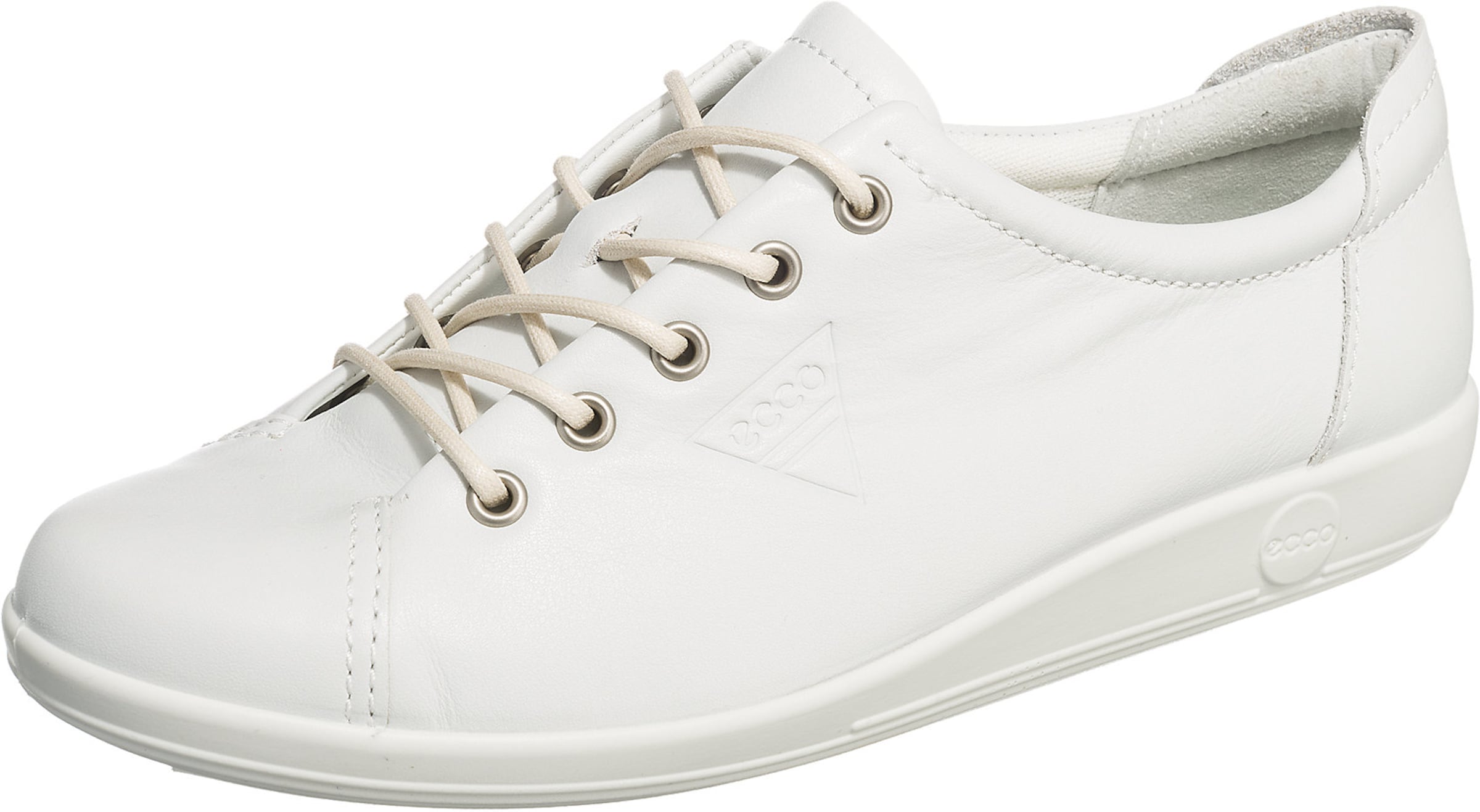 ECCO - Zapatos con cordón 'Soft 2.0' en blanco: frente