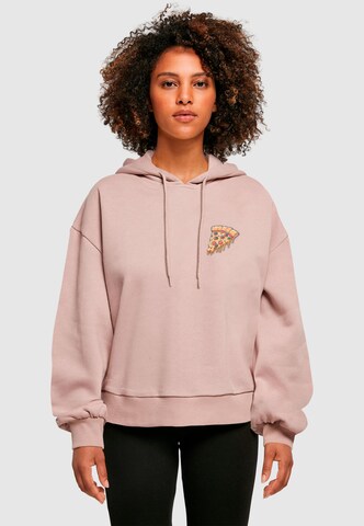 Merchcode Sweatshirt 'Pizza Comic' in Pink: Vorderseite