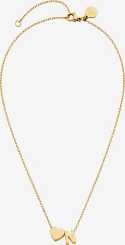 PURELEI - Cadena 'Letter Heart N' en oro: frente