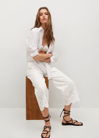 MANGO Loose fit Pants 'Lolo' in White