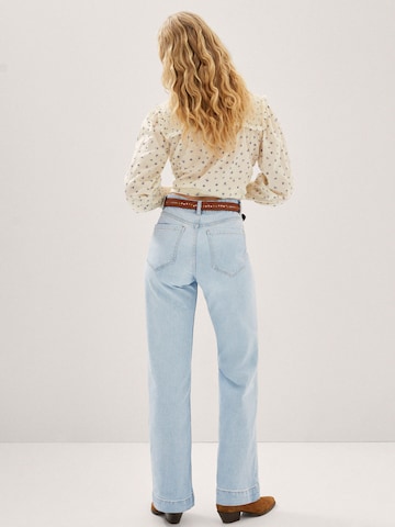 MANGO Wide Leg Jeans in Blau