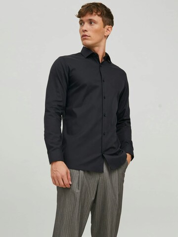 JACK & JONES Comfort fit Button Up Shirt 'Blaparker' in Black: front