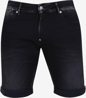 Le Temps Des Cerises Regular Jeansshorts JOGG LO mit gekrempeltem Saum in Schwarz: predná strana