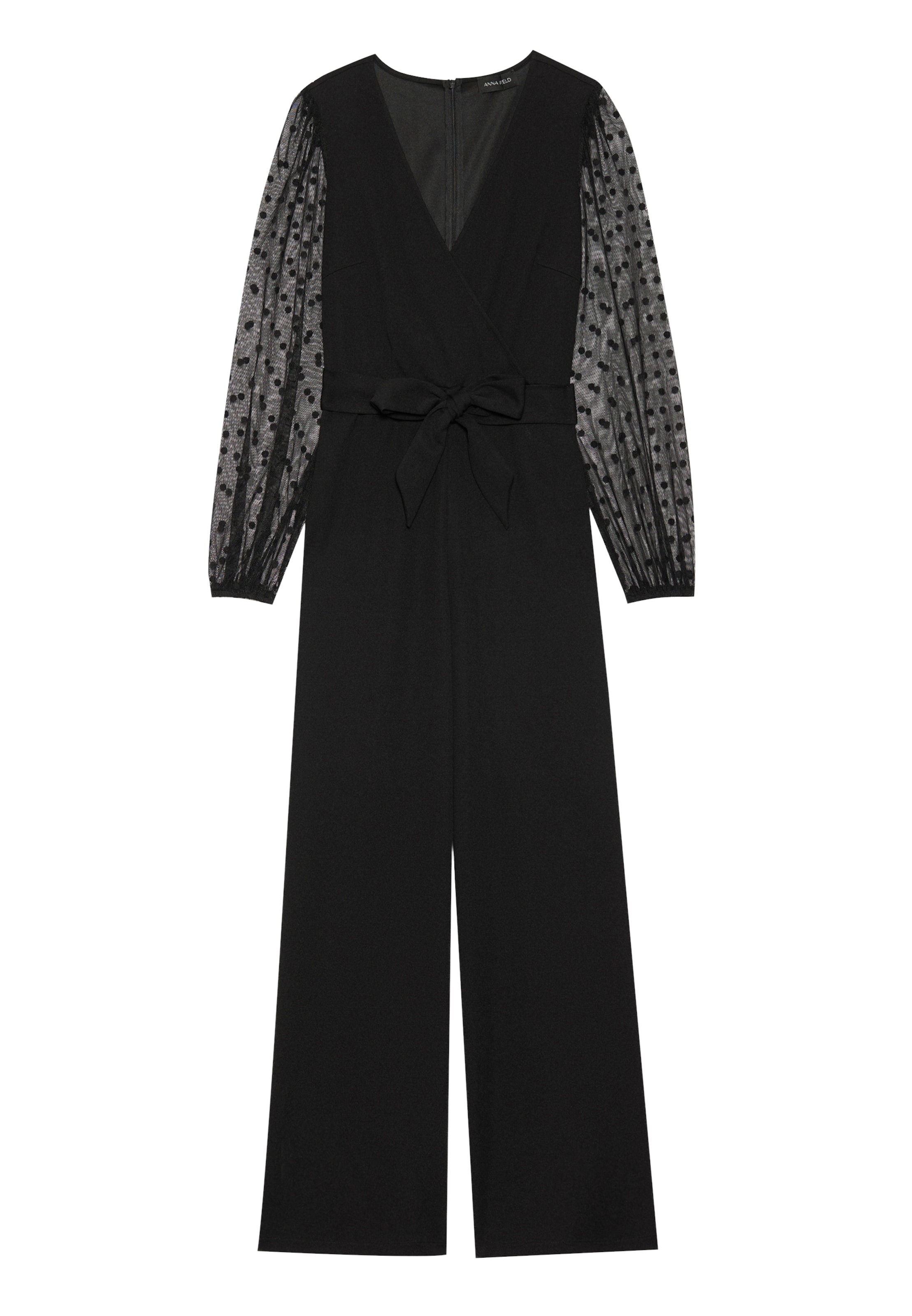 Anna Field Jumpsuit 'Dobby' i svart: framsida