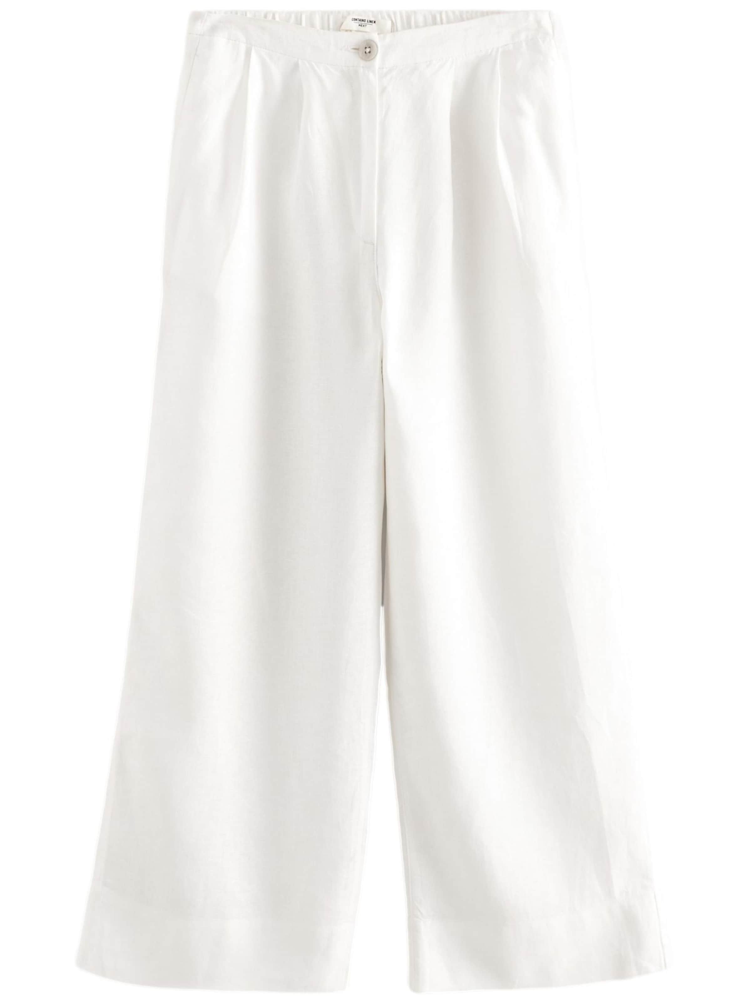 Next Широки крачоли Панталон в бяло: отпред