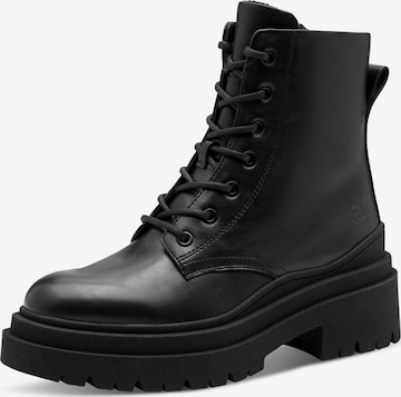 Tamaris Lace-Up Ankle Boots in Black: front