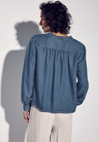 STREET ONE Jeansbluse mit Rüschen in Blau