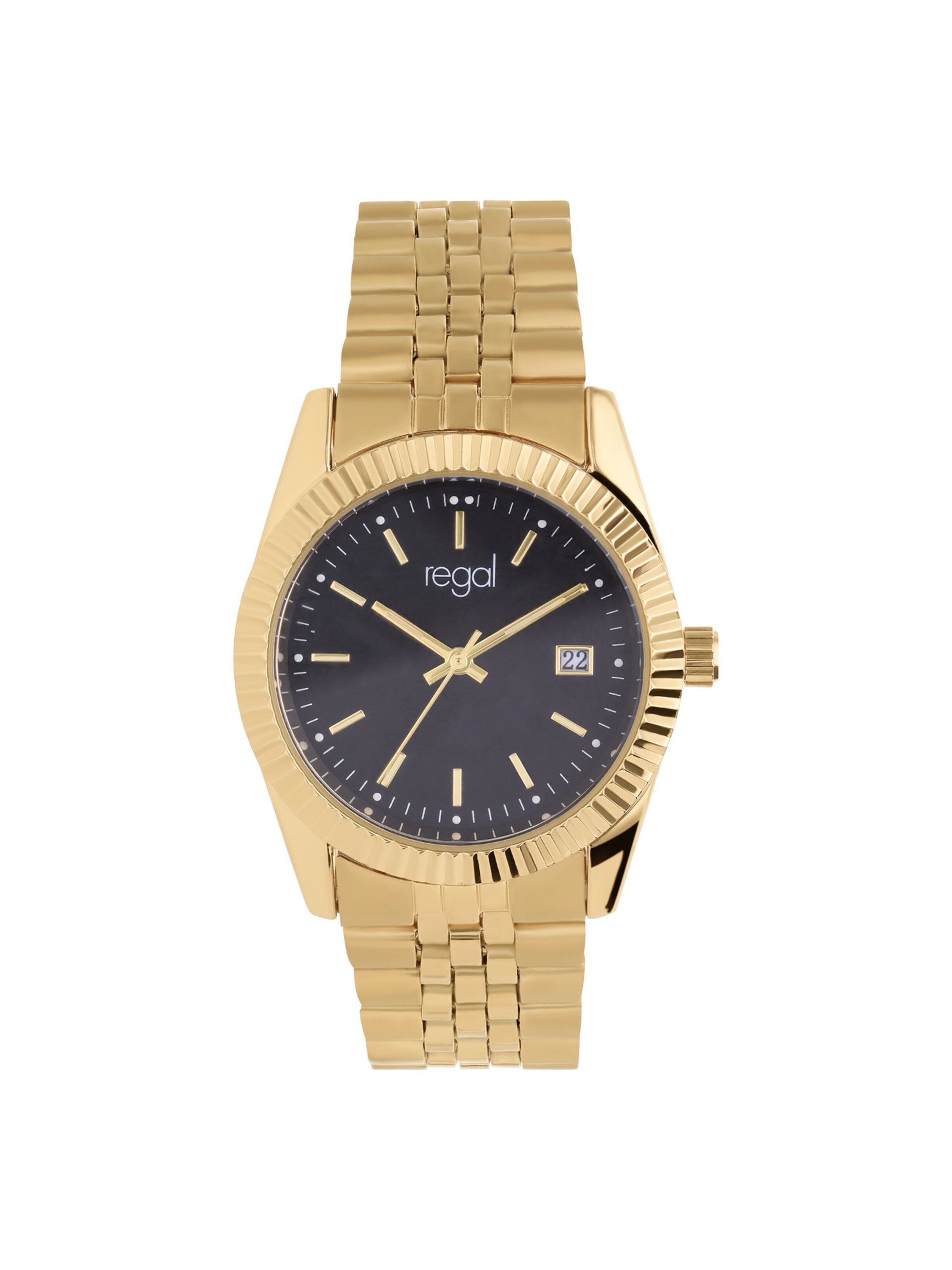 Lucardi Analoguhr in Gold: Vorderseite