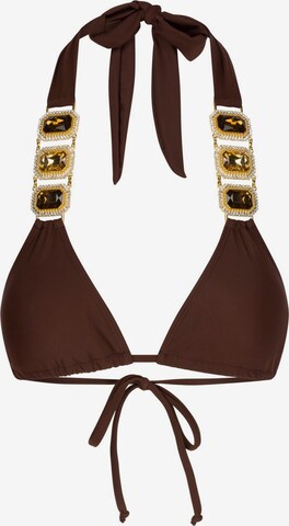 Moda Minx Triangel Bikinitop 'Boujee' in Bruin: voorkant