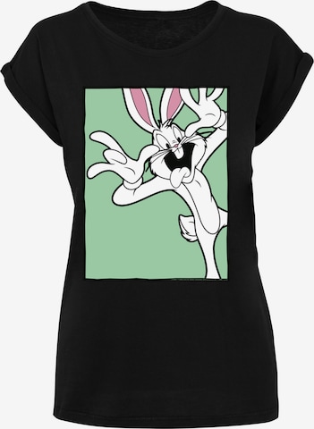 F4NT4STIC T-Shirt 'Looney Tunes Bugs Bunny Funny Face' in Schwarz: Vorderseite