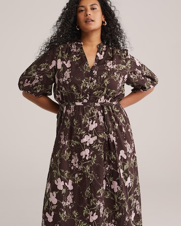 WE Fashion Платье-рубашка в Коричневый: спереди