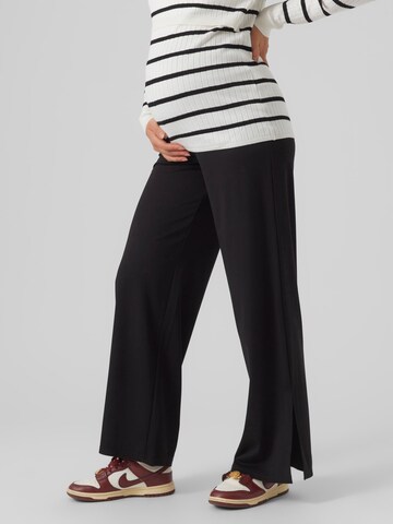 MAMALICIOUS Wide leg Trousers 'CHRISSY' in Black: front