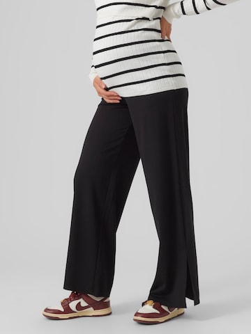 MAMALICIOUS Wide leg Pants 'CHRISSY' in Black: front