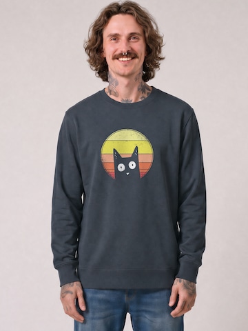 Watapparel Sweatshirt 'Sunset Cat' in Grijs: voorkant