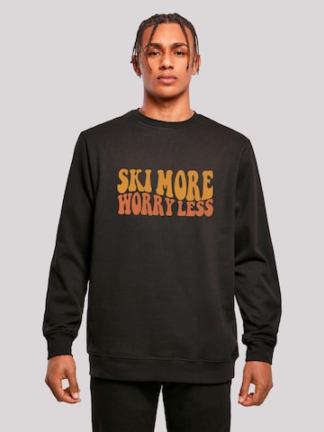 F4NT4STIC Sweatshirt 'Ski More Worry Less' in Black: front