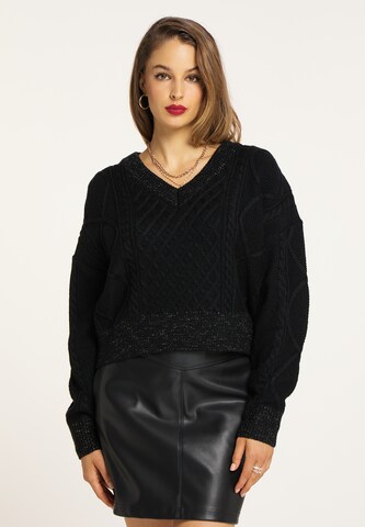 Pull-over faina en noir : devant