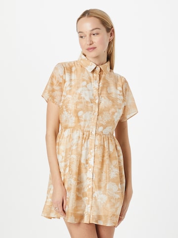 GLAMOROUS Shirt Dress in Beige: front