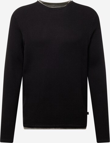 Pull-over QS en noir : devant