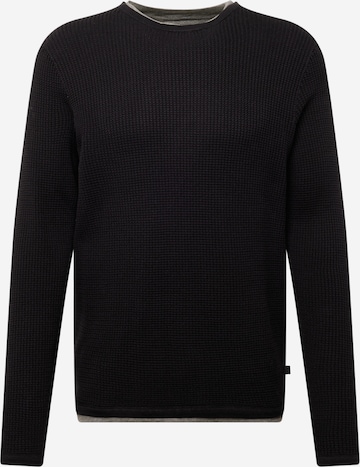 Pull-over QS en noir : devant