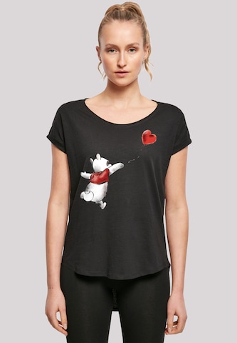 T-shirt 'Winnie The Pooh Winnie & Balloon' F4NT4STIC en noir : devant