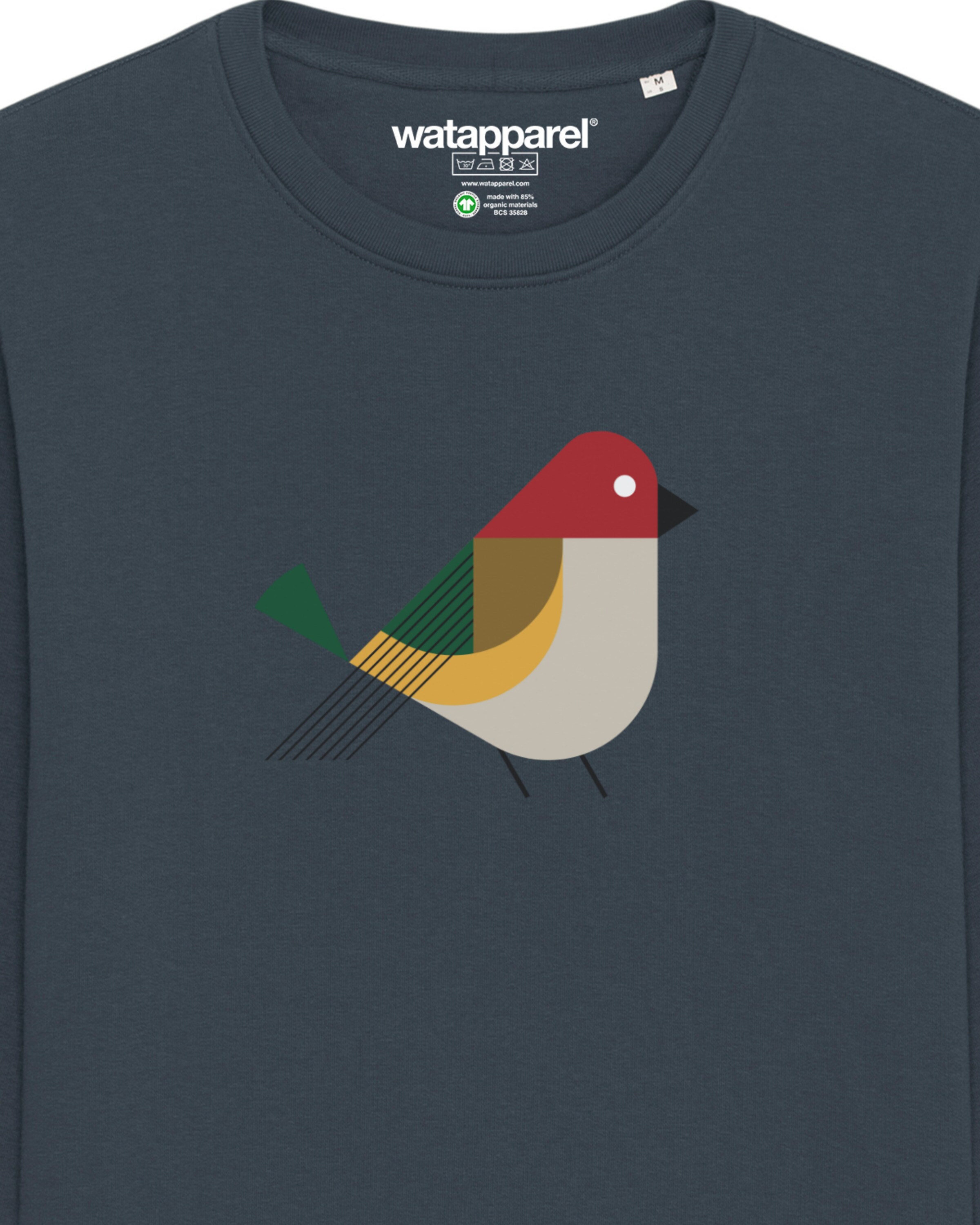 Watapparel Sweatshirt ' Vogel ' in Grijs