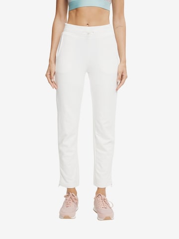 Regular Pantalon de sport ESPRIT en blanc : devant