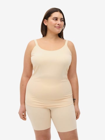 Haut modelant Devoted by Zizzi en beige : devant